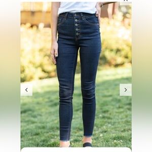 Nature Straight Denim Jeans. Exposed Button | Black Cigarette Women’s Sz-25 (3)